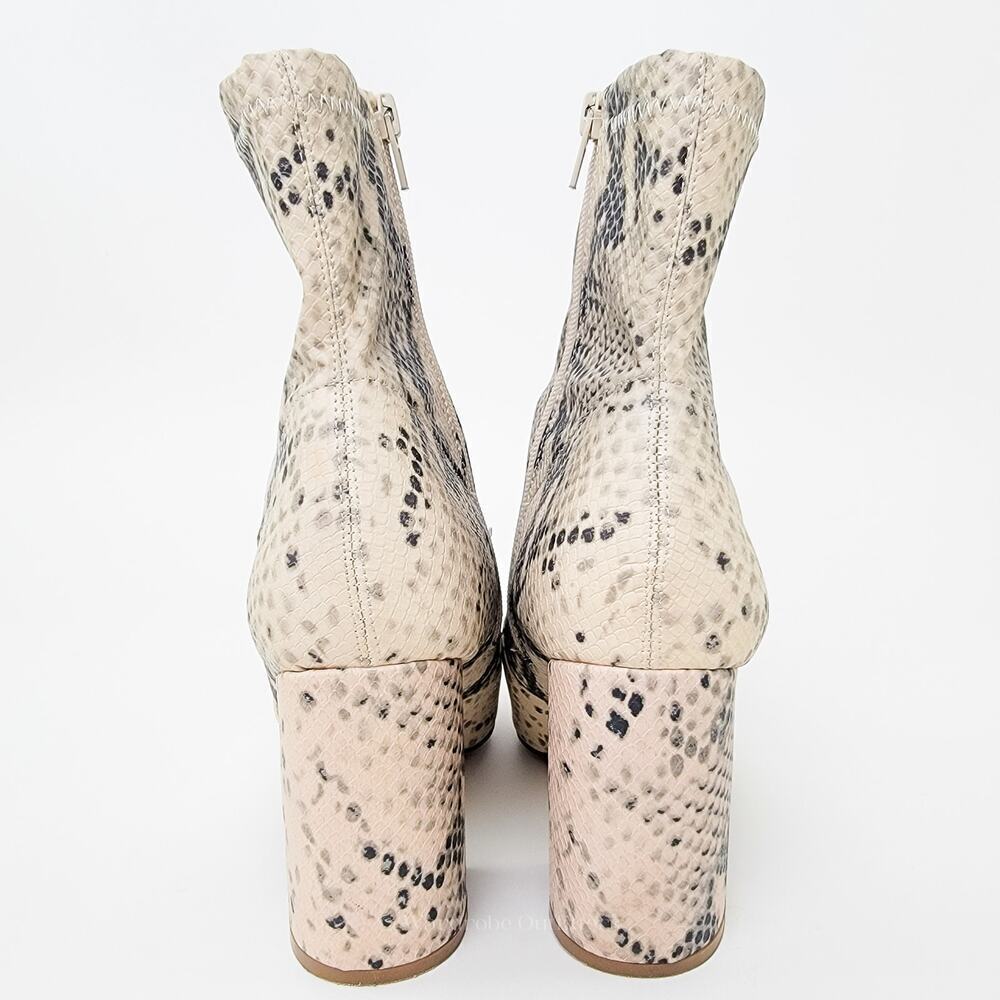 Steve Madden Chunky Block Heel Reggie Chelsea Snake Skin Boots / Booties - Picture 8 of 10